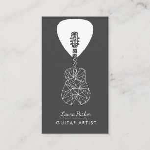 Carte De Visite Joueur de musique guitare Artiste DJ Géométrique N