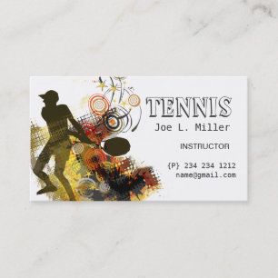 Carte De Visite Joueur De Tennis De Grunge Swirls