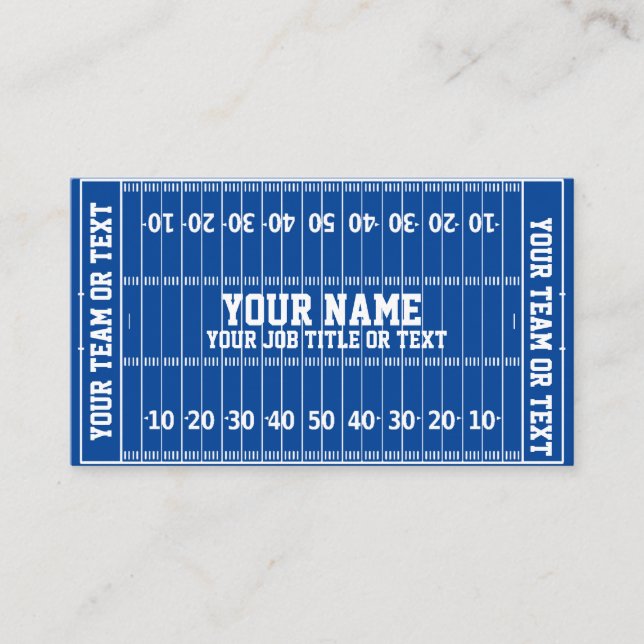Carte De Visite Joueur des entraîneurs de football Gridiron (Devant)