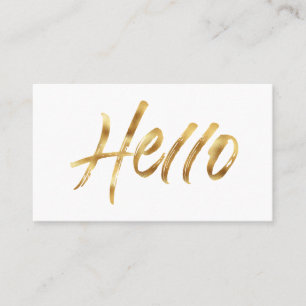 Carte De Visite Joueur d'or brossé moderne Hello