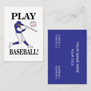 Carte De Visite Joueur entraîneur sportif de baseball