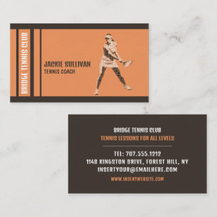 Carte De Visite Joueur Pro Tennis, Joueur De Tennis/Entraîneur/Ins
