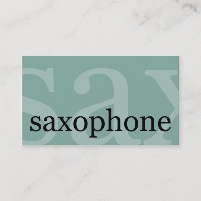 Carte De Visite Joueur saxophone Enseignant Studio Musicien (Devant)