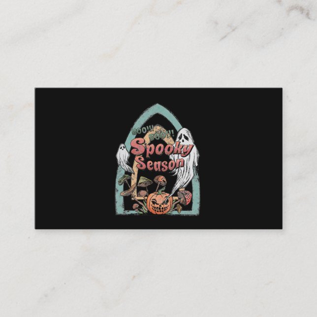 Carte De Visite Jour d'Halloween du Citrouille fantôme de la saiso (Devant)