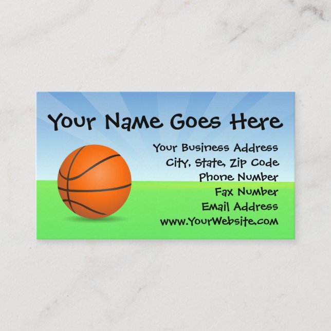 Carte De Visite Jour ensoleillé de basket-ball des sports de (Devant)