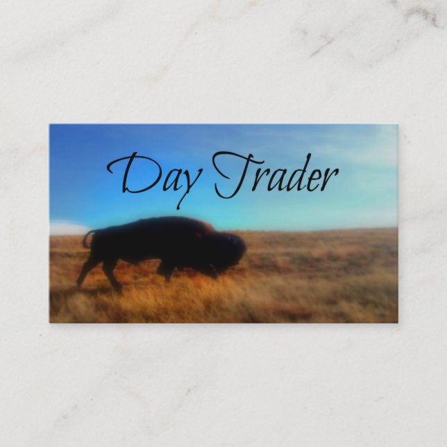Carte De Visite Jour Trader Pittoresque Buffalo Arrière - plan (Devant)