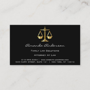 Carte De Visite Journal personnalisé de l'avocat de Law Black Gol