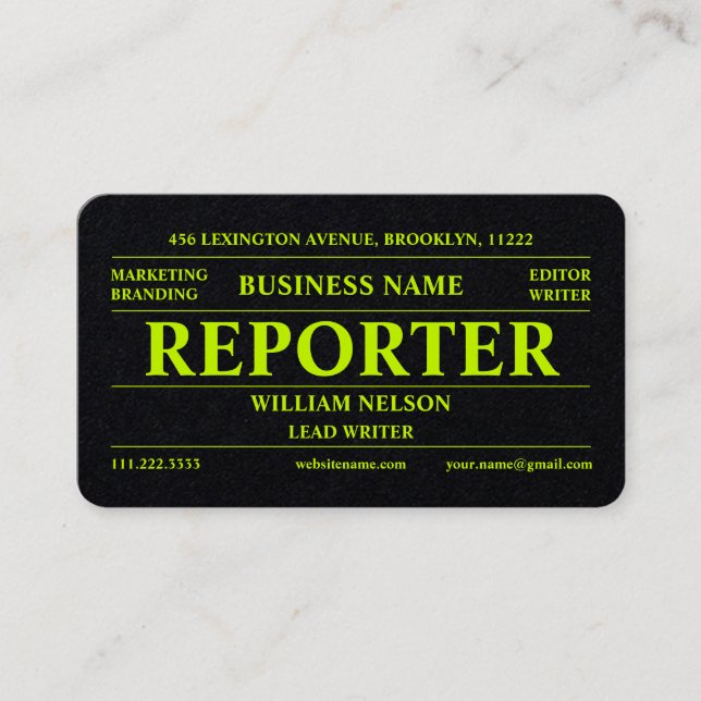 Carte De Visite Journaliste journaliste (Devant)