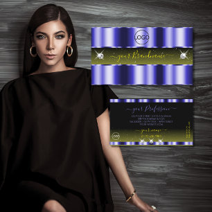 Carte De Visite Joyaux flashy Blue Jaune Noir Étincelle avec logo