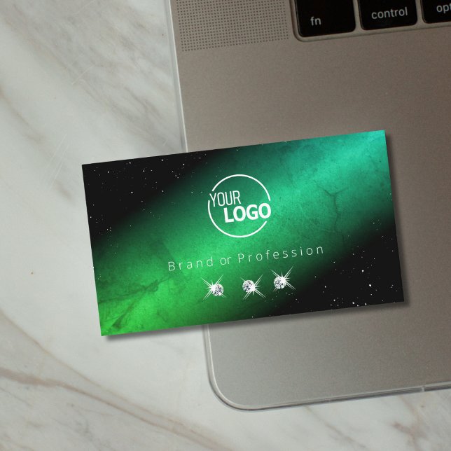 Carte De Visite Joyaux Turquoises d'étincelles avec logo (Créateur téléchargé)