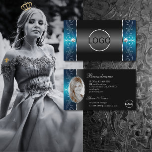 Carte De Visite Joyaux Turquoises en gigognes Noir Foto