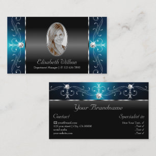 Carte De Visite Joyaux Turquoises noirs en miel Ajouter une photo