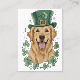 Carte De Visite Joyeuse Saint-Patrick de Golden Retriever
