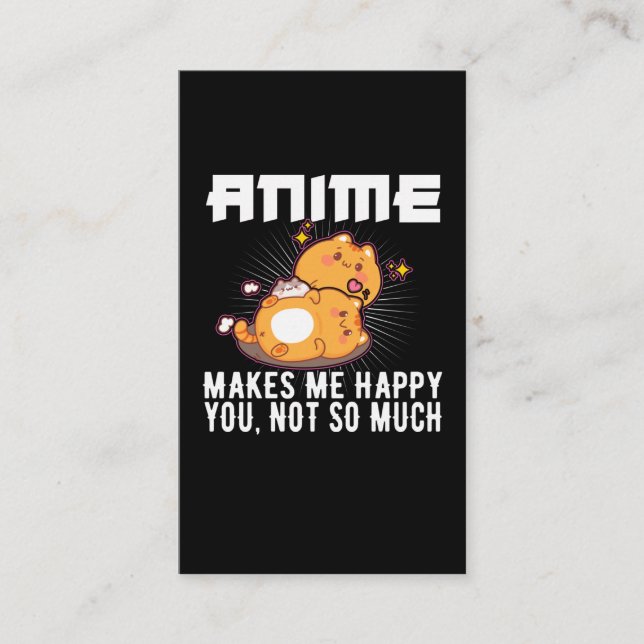 Carte De Visite Joyeux Anime Japonais Anime Lover Otaku Cute Cats (Devant)