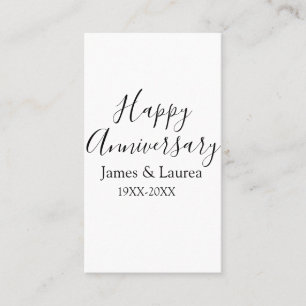 Carte De Visite Joyeux anniversaire mariage nom date année simple