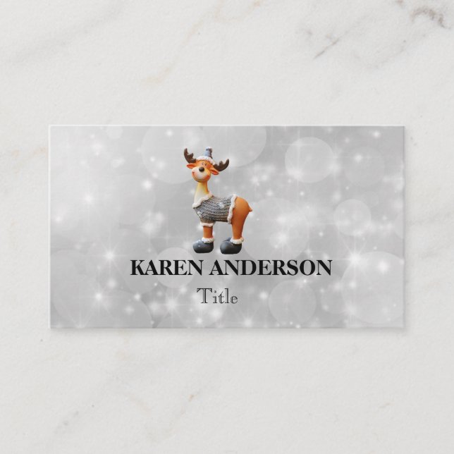 Carte De Visite Joyeux Christmoose portant un casquette (Devant)