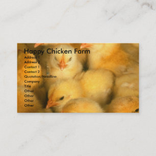 Carte De Visite Joyeux élevage de poulets