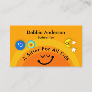 Carte De Visite Joyeux Enfants du baby-sitting du soleil