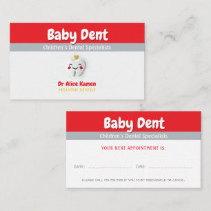 Carte De Visite Joyeux enfants et dent   Dentiste pédiatrique