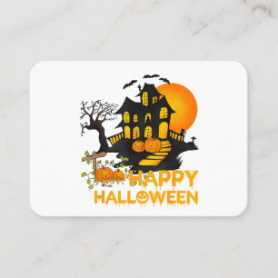 Carte De Visite Joyeux Halloween Citrouille Squelettique Maison Ha