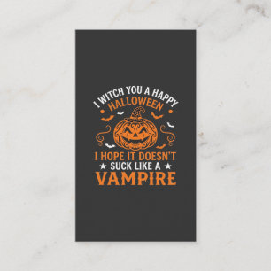 Carte De Visite Joyeux Halloween Vampire Citrouille Sorcière Chape