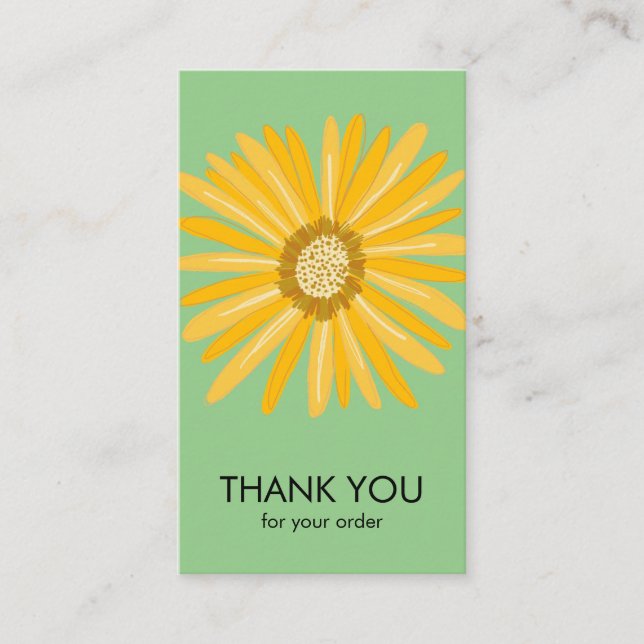 Carte De Visite Joyeux Jaune Daisy Order Merci Icônes sociales (Devant)