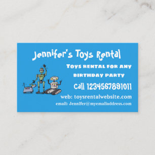 Carte De Visite Joyeux joli dessin de trois robots trio