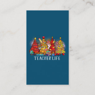 Carte De Visite Joyeux maître de Noël Arbres de Noël Tie Dye