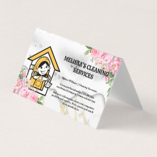 Carte De Visite Joyeux nettoyeur   Savon   Fleurs