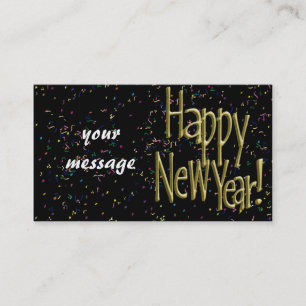 Carte De Visite Joyeux New Year Gold Text