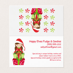 Carte De Visite Joyeux Noël Elf Personnalisable Petites vacances