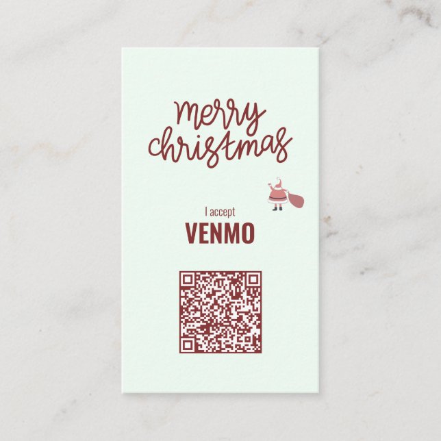 Carte De Visite Joyeux Noël J'accepte VENMO Drôle (Devant)