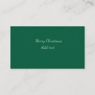 Carte De Visite Joyeux Noël vert plaine solo arrière - plan vacanc