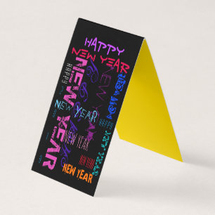 Carte De Visite Joyeux nouvel an personnalisé Couleurs pop de l'a