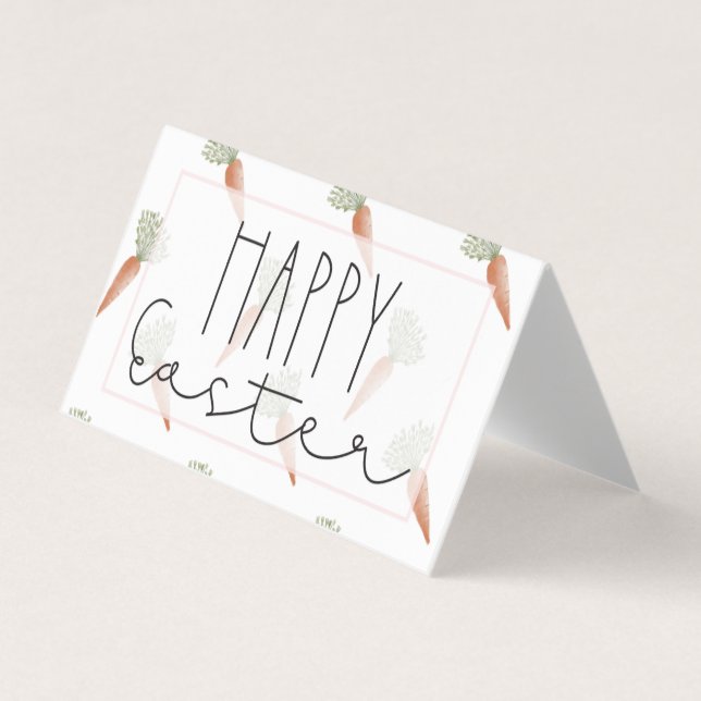 Carte De Visite Joyeux Pâques Carottes d'aquarelle Goodie Bag Topp (Devant)