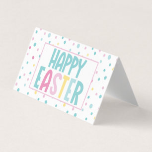 Carte De Visite Joyeux Pâques Pastel Dots Goodie Bag Topper