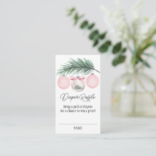 Carte De Visite Joyeux petit chapeau de Noël Raffle avec rose
