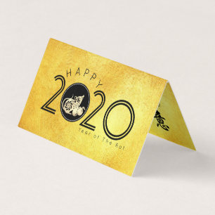 Carte De Visite Joyeux Rat chinois Nouvel An 2020 Papier coupé 2 B