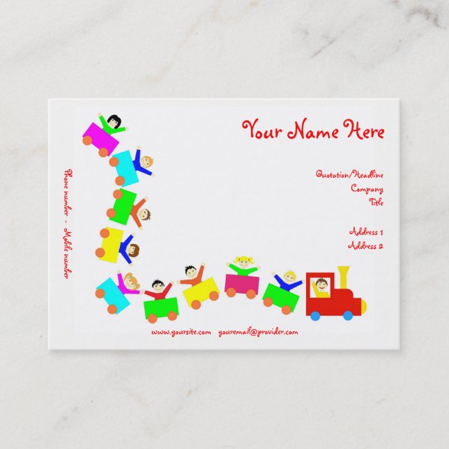 Carte De Visite Joyeux Train pour enfants (Devant)