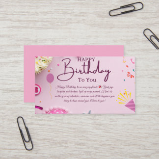 Carte De Visite Joyeux voeux d'anniversaire