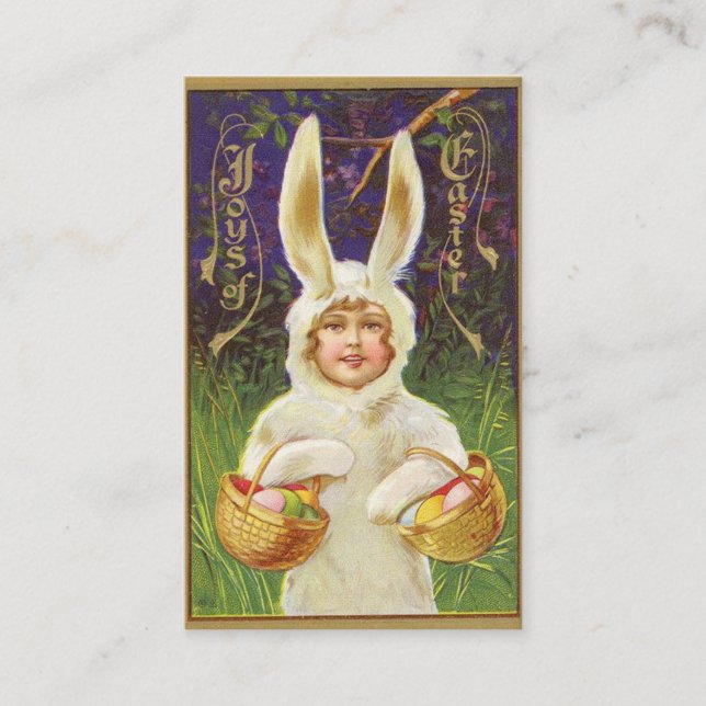 Carte De Visite Joys de Lapin de Pâques Salutation (Devant)