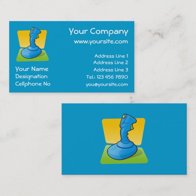Carte De Visite Joystick bleu (Devant / Derrière)