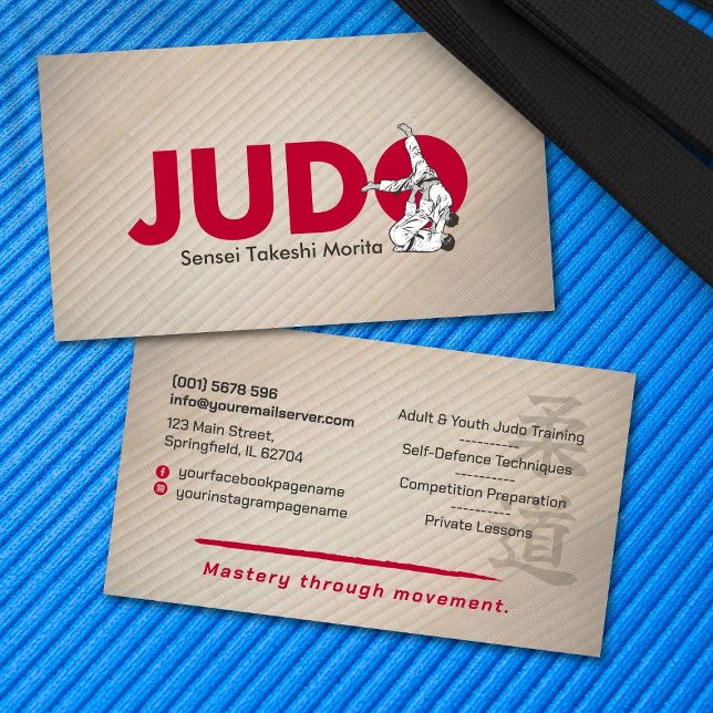 Carte De Visite Judo instructor - Kanji and Judoka  (Créateur téléchargé)