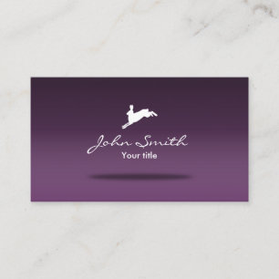Carte De Visite Jumping Lièvre mignon Rabbit Logo Violet