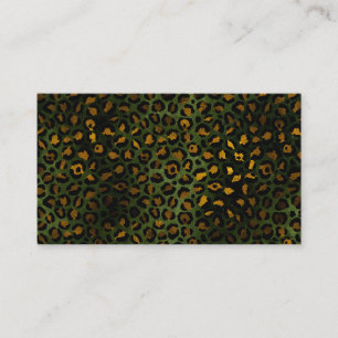 Carte De Visite Jungle Vert Jaune Cheetah Leopard Motif
