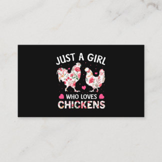 Carte De Visite Juste une fille qui aime les poulets mignonne Fleu