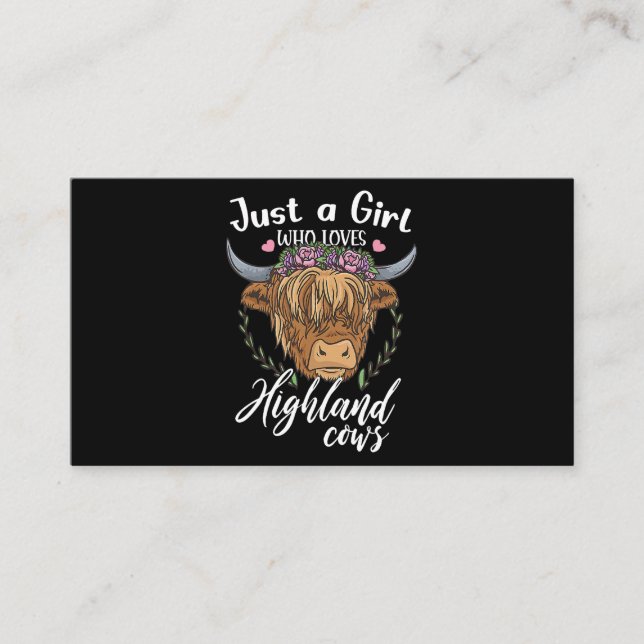 Carte De Visite Juste Une Fille Qui Aime Les Vaches Highland Scott (Devant)