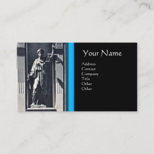 Carte De Visite JUSTICE BUREAU JURIDIQUE, PROCUREUR Blue Black Mon