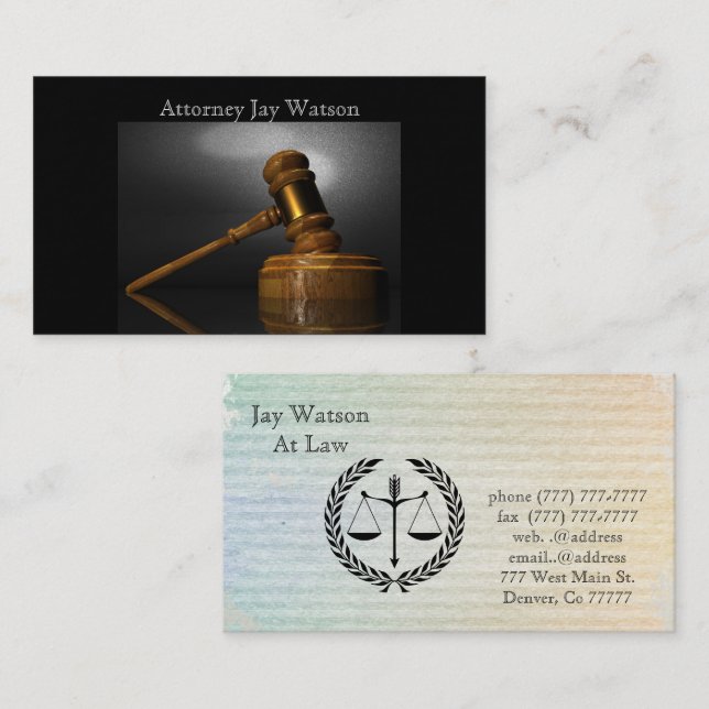 Carte De Visite Justice Law Office Personnalise Destiny Destiny'S (Devant / Derrière)