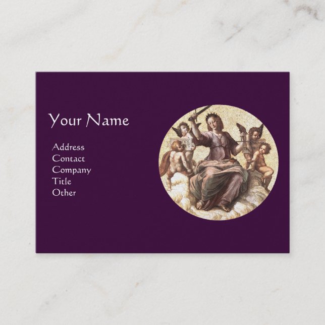 Carte De Visite JUSTICE Monogram, Purple Pearl Papier (Devant)